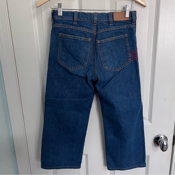 See by Chloe Size 25 Embroidered Straight-Leg Cropped Jeans- Blue (FLAWED) - Picture 3 of 15